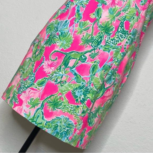 Lilly Pulitzer Sleeveless Summer Resort Party Pink Jungle Animal Print Dress - Picture 4 of 12